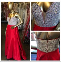Style 33175 Jovani Red Size 6 Prom Floor Length Mermaid Dress on Queenly