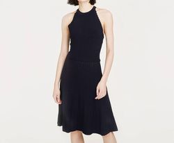 Style 1-2147961474-2696 Autumn Cashmere Blue Size 12 Navy Plus Size Halter Cocktail Dress on Queenly