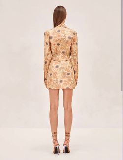Style 1-230735788-2901 ALEXIS Brown Size 8 Free Shipping Tall Height Print Cocktail Dress on Queenly