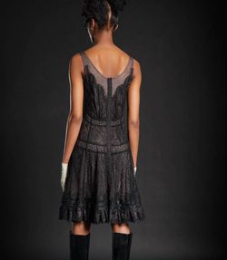 Style 1-2450949480-1498 Byron Lars Black Size 4 Tall Height Lace Cocktail Dress on Queenly