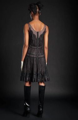 Style 1-2450949480-98 Byron Lars Black Size 10 Lace Wednesday Cocktail Dress on Queenly
