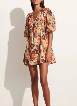 Style 1-276523444-2901 FAITHFULL THE BRAND Multicolor Size 8 Floral Mini Cocktail Dress on Queenly