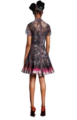 Style 1-2941556560-98 Byron Lars Black Size 10 Polyester Print Cocktail Dress on Queenly