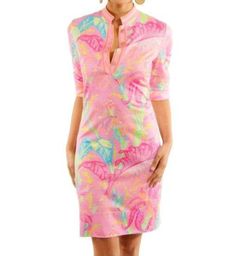 Style 1-3118966088-3236 GRETCHEN SCOTT Pink Size 4 Summer Polyester High Neck Cocktail Dress on Queenly