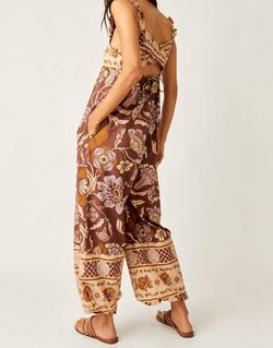 Style 1-317998268-2793 Free People Brown Size 12 Floor Length Square Neck Plus Size Jumpsuit Dress on Queenly