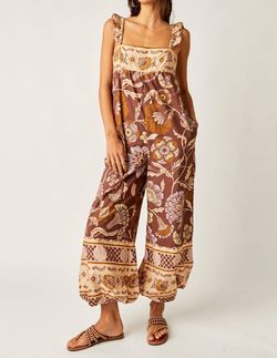 Style 1-317998268-5234 Free People Brown Size 8 Free Shipping Tall Height Floor Length Sorority Jumpsuit Dress on Queenly