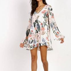 Style 1-530470435-3011 Show Me Your Mumu Multicolor Size 8 Long Sleeve Corset Polyester Cocktail Dress on Queenly