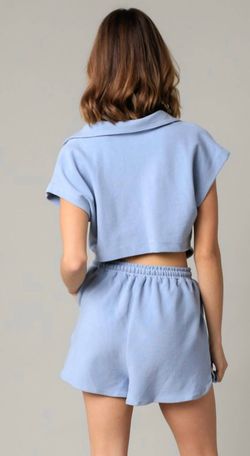 Style 1-1004949790-3011 OLIVACEOUS Blue Size 8 Free Shipping Cut Out High Neck Jumpsuit Dress on Queenly