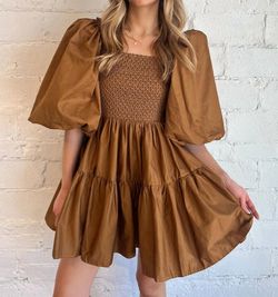 Style 1-114517540-3011 Sofie the Label Brown Size 8 Sleeves Cocktail Dress on Queenly