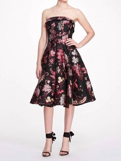 Style 1-1312143521-1901 Marchesa Black Size 6 Summer Floral Cocktail Dress on Queenly