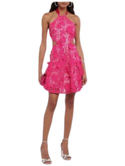 Style 1-1483995432-5 LoveShackFancy Pink Size 0 Cut Out Mini Cocktail Dress on Queenly