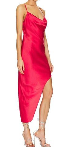 Style 1-165741303-2696 STEVE MADDEN Red Size 12 Polyester High Low Side slit Dress on Queenly