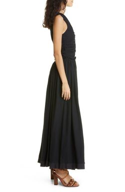 Style 1-1763096374-649 Ulla Johnson Black Tie Size 2 Floor Length V Neck Straight Dress on Queenly