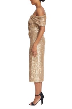 Style 1-1891598244-1498 BADGLEY MISCHKA Gold Size 4 Black Tie Bustier Sleeves Cocktail Dress on Queenly