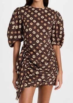 Style 1-2057023418-2168 RHODE Brown Size 8 Mini Cocktail Dress on Queenly