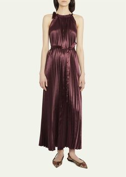 Style 1-2206824588-1901 Ulla Johnson Red Size 6 Polyester Satin Black Tie Floor Length Straight Dress on Queenly