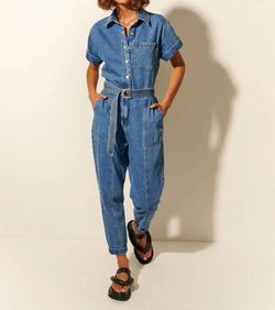 Style 1-2230948410-3236 KIVARI Blue Size 4 Tall Height Sleeves Free Shipping Jumpsuit Dress on Queenly