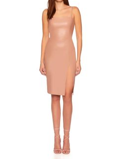 Style 1-2273207092-2901 Susana Monaco Nude Size 8 Free Shipping Mini Polyester Summer Cocktail Dress on Queenly