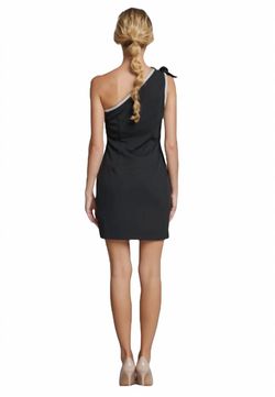 Style 1-2290067147-3236 LENA Black Size 4 Free Shipping Tall Height Mini One Shoulder Cocktail Dress on Queenly