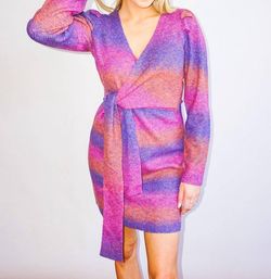 Style 1-2667471652-2901 adelyn rae Multicolor Size 8 Long Sleeve Tall Height Ombre Cocktail Dress on Queenly