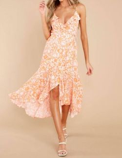 Style 1-2742447200-2696 MINKPINK Orange Size 12 Plus Size Print Tall Height Cocktail Dress on Queenly