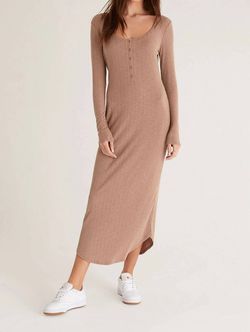 Style 1-2799531710-3236 Z Supply Brown Size 4 Free Shipping Fitted Polyester Cocktail Dress on Queenly