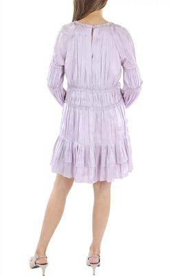 Style 1-3037348183-1901 cinq a sept Purple Size 6 Tall Height Mini Polyester Ruffles Sleeves Cocktail Dress on Queenly