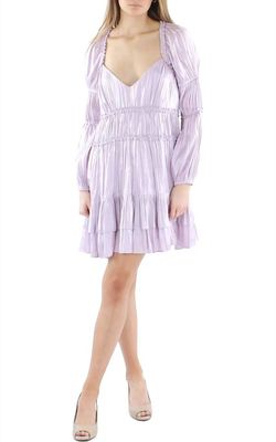 Style 1-3037348183-1901 cinq a sept Purple Size 6 Tall Height Mini Polyester Ruffles Sleeves Cocktail Dress on Queenly