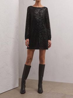 Style 1-3379645930-2901 Z Supply Black Size 8 Jersey Tall Height Sequined Cocktail Dress on Queenly