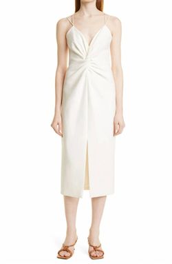 Style 1-3383143989-238 cinq a sept White Size 12 Plus Size Tall Height Polyester Side Slit Cocktail Dress on Queenly