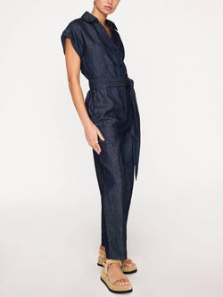 Style 1-3777559516-2696 Brochu Walker Blue Size 12 Tall Height Sleeves Mini High Neck Jumpsuit Dress on Queenly