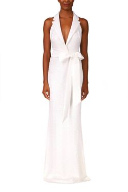 Style 1-3896819576-1498 BADGLEY MISCHKA White Size 4 Floor Length Free Shipping Sequined Straight Dress on Queenly