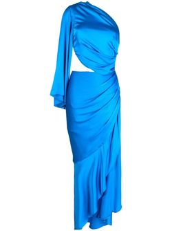 Style 1-3913203912-2168 PatBo Blue Size 8 One Shoulder Polyester Straight Dress on Queenly