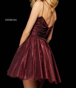 Style 1-44069791-238 Sherri Hill Red Size 12 1-44069791-238 Mini Free Shipping Tall Height Sorority Rush Cocktail Dress on Queenly