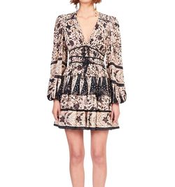 Style 1-684673705-98 Ulla Johnson Nude Size 10 Sleeves Tall Height Print Free Shipping Cocktail Dress on Queenly