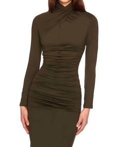 Style 1-749791118-3855 Susana Monaco Green Size 0 Long Sleeve Spandex Cocktail Dress on Queenly