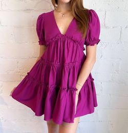 Style 1-758540004-2791 Idem Ditto Purple Size 12 Plus Size Sleeves Magenta Casual Cocktail Dress on Queenly