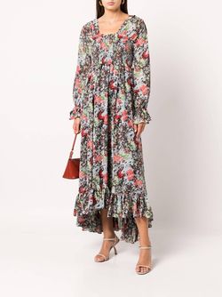 Style 1-865483674-649 cinq a sept Black Size 2 Polyester Floral Sleeves Square Neck Cocktail Dress on Queenly