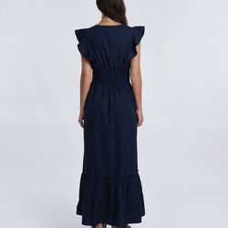 Style 1-898738930-3775 MOLLY BRACKEN Blue Size 16 Free Shipping Tall Height Military Straight Dress on Queenly