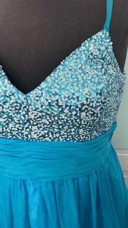 Faviana Blue Size 22 50 Off Floor Length Plunge A-line Dress on Queenly