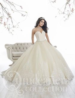 Style 26852 House of Wu Nude Size 2 Strapless Floor Length Ball gown on Queenly