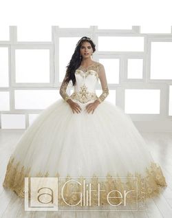 Style 24020 La Glitter Multicolor Size 10 Quinceanera Floor Length Ball gown on Queenly
