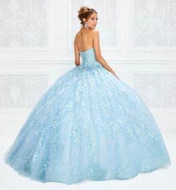 Style PR12005 Ariana Vara Blue Size 12 Floor Length Plus Size Ball gown on Queenly