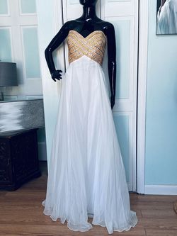 Style 15-128 Madison James White Size 12 50 Off Prom Floor Length 70 Off A-line Dress on Queenly