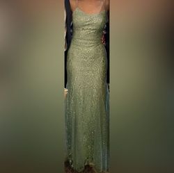 Style EW34045 Ellie Wilde Green Size 0 Ew34045 Military Bridesmaid Mermaid Dress on Queenly