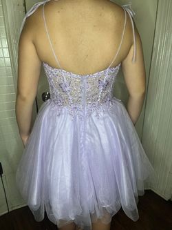 Cinderella Divine Purple Size 8 Mini Plunge Cocktail Dress on Queenly