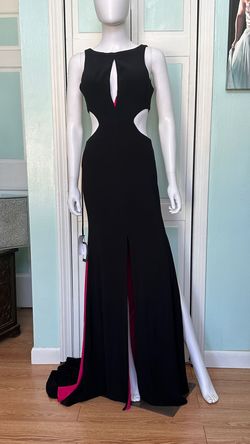 Style 7897 Faviana Multicolor Size 0 Black Tie Hot Pink Prom Straight Dress on Queenly