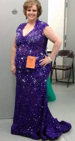 Purple Size 18 A-line Dress on Queenly