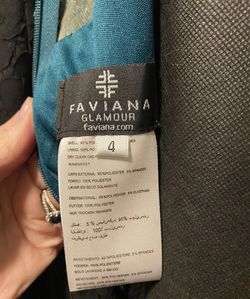 Faviana Green Size 4 Sorority Formal Black Tie Floor Length Straight Dress on Queenly