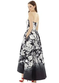 Style D699FP Alfred Sung Multicolor Size 14 Floor Length 50 Off Plus Size Print Train Dress on Queenly